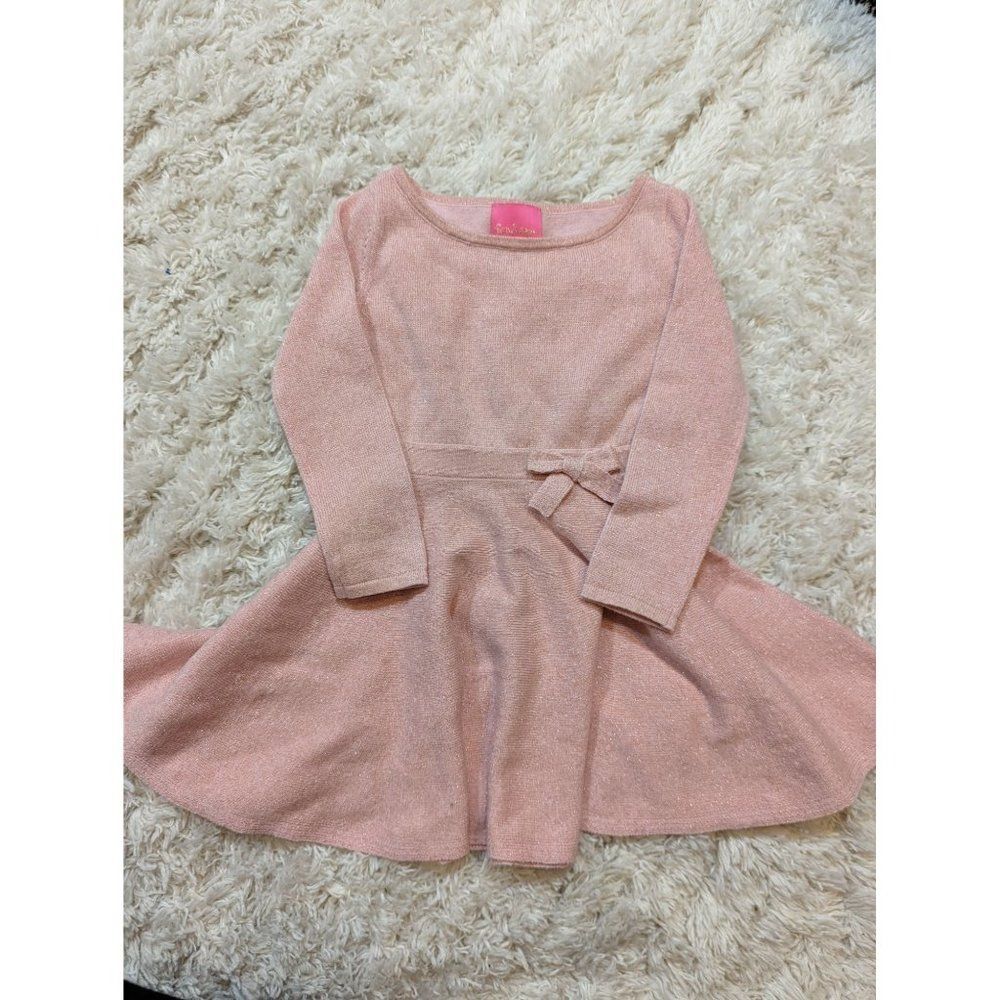Lilly Pulitzer Girl Pink Long Sleeve Knit‎ Dress Size XS (2-3)